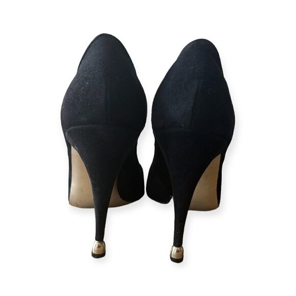 Vintage Charles Jourdan Black Suede Heel with Rhinestone Ball. Size 7 2A - Picture 8 of 15